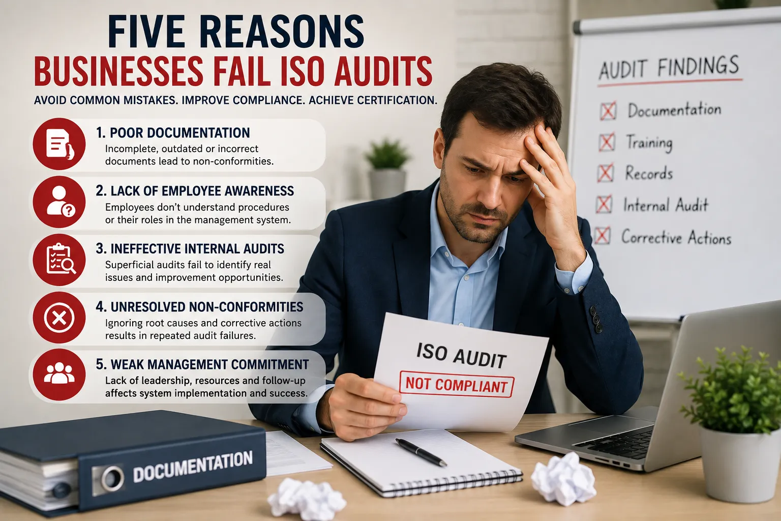 Five Reasons Businesses Fail ISO Audits | How to Avoid Them | WIZMS